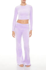 Velour Long-Sleeve Crop Top | Forever 21 Women