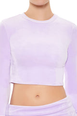 Velour Long-Sleeve Crop Top | Forever 21 Women