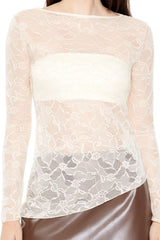 Asymmetrical Sheer Lace Top | Forever 21 Women
