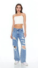 Rosette Lettuce-Edge Cropped Cami | Forever 21 Women