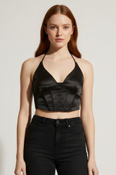 Satin Halter Corset Crop Top | Forever 21 Women