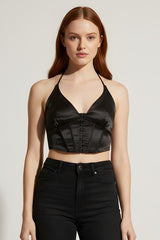 Satin Halter Corset Crop Top | Forever 21 Women