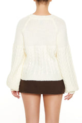 Peasant-Sleeve Cable Knit Sweater | Forever 21 Women