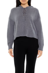 Hooded Lace-Up Sweater | Forever 21 Women