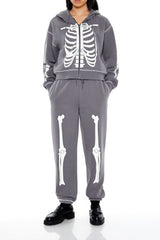 Skeleton Graphic Zip-Up Hoodie | Forever 21 Women
