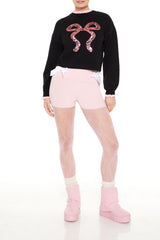Sequin Bow Mock Neck Sweater | Forever 21 Women