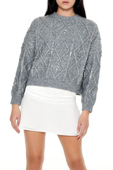 Marled Faux Gem Sweater | Forever 21 Women