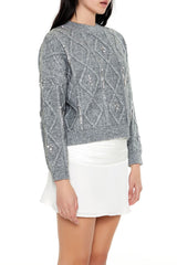 Marled Faux Gem Sweater | Forever 21 Women