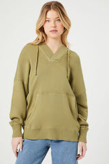French Terry Drop-Sleeve Hoodie | Forever 21 Women