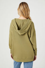 French Terry Drop-Sleeve Hoodie | Forever 21 Women