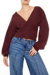 Peasant-Sleeve Surplice Sweater | Forever 21 Women