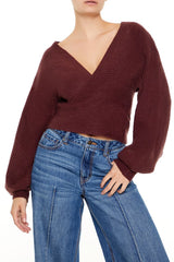 Peasant-Sleeve Surplice Sweater | Forever 21 Women