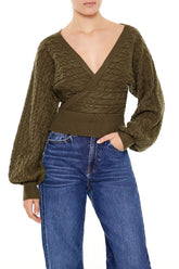 Peasant-Sleeve Cable Knit Sweater | Forever 21 Women