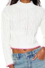 Scalloped Cable Knit Sweater | Forever 21 Women