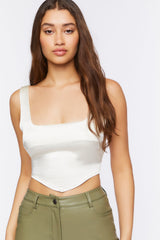 Satin V-Hem Crop Top | Forever 21 Women