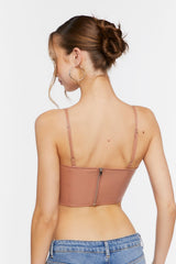 Faux Leather Cutout Bustier Top | Forever 21 Women