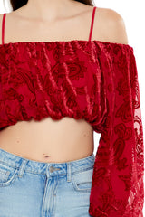 Paisley Open-Shoulder Crop Top | Forever 21 Women