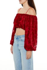 Paisley Open-Shoulder Crop Top | Forever 21 Women