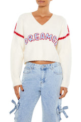 Dreamer Patch Fuzzy Knit Sweater | Forever 21 Women