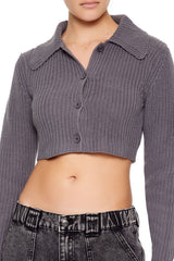 Cropped Rib-Knit Cardigan Sweater | Forever 21 Women