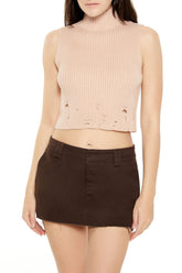 Distressed Turtleneck Sweater Vest | Forever 21 Women
