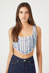 Denim Curved-Hem Crop Top | Forever 21 Women