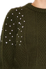 Faux Gem Cable Knit Sweater | Forever 21 Women