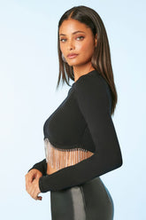 Rhinestone-Fringe Crop Top | Forever 21 Women