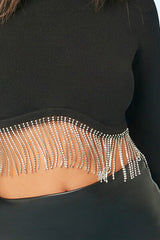 Rhinestone-Fringe Crop Top | Forever 21 Women