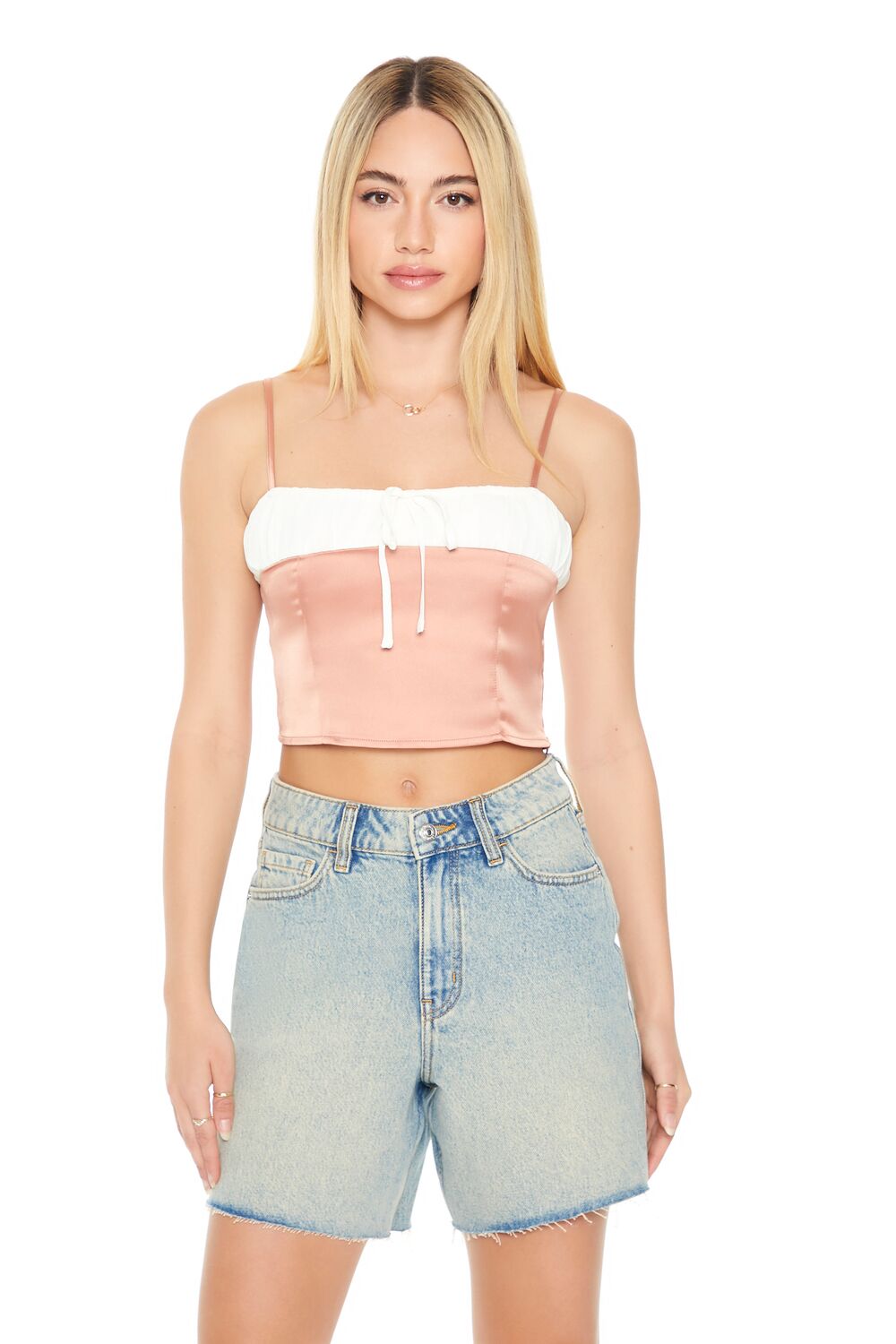 Cropped Satin Colorblock Cami | Forever 21 Women