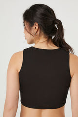 Button-Front Mesh Crop Top | Forever 21 Women