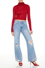 Glitter Knit Turtleneck Crop Top | Forever 21 Women