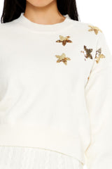 Sequin Star Drop-Sleeve Sweater | Forever 21 Women