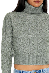 Cropped Cable Knit Turtleneck Sweater | Forever 21 Women