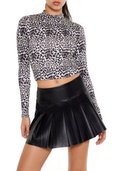 Leopard Mock Neck Crop Top | Forever 21 Women