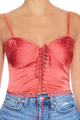 Satin Lace-Up Bustier Cami | Forever 21 Women