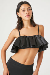Satin Ruffle Cropped Cami | Forever 21 Women