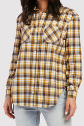 Long Sleeve Button Down Shirt, Chest Patch Pockets Shirred Shoulder De | Forever 21 Women