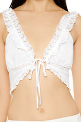 Plunging Lace-Trim Crop Top | Forever 21 Women