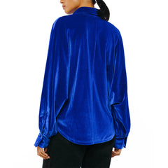 Amira Oversized Button Down Velvet Top | Forever 21 Women