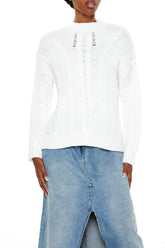 Lace-Back Cable Knit Sweater | Forever 21 Women