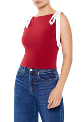 Sleeveless Satin Bow Top | Forever 21 Women