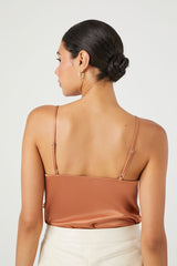 Satin Ruffle-Trim Bodysuit | Forever 21 Women