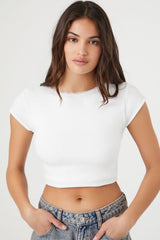 Seamless Lace-Trim Cropped Tee | Forever 21 Women