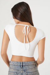 Seamless Lace-Trim Cropped Tee | Forever 21 Women