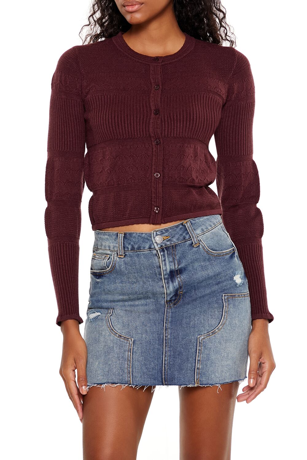 Mixed Knit Cardigan Sweater | Forever 21 Women