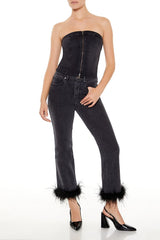 Denim Zip-Front Cropped Tube Top | Forever 21 Women