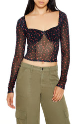 Mesh Cherry Print Crop Top | Forever 21 Women