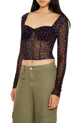 Mesh Cherry Print Crop Top | Forever 21 Women
