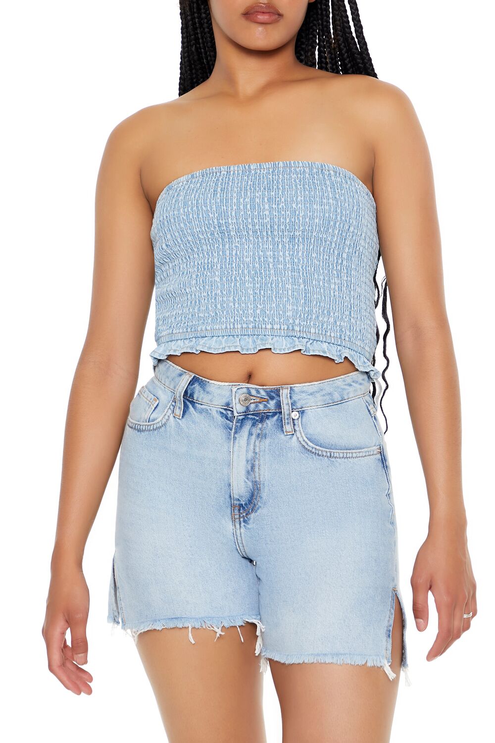 Cropped Chambray Tube Top | Forever 21 Women